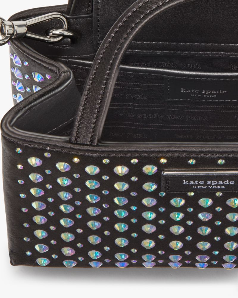 Kate Spade,サム アイコン クリスタル エンベリッシュド ミニ トート,バッグ,ブラック