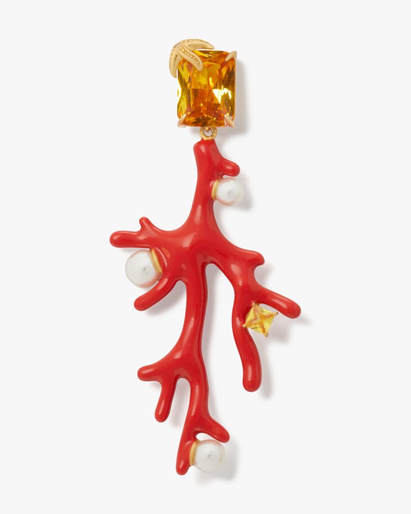Kate Spade,Reef Treasure Coral Drop Earrings,