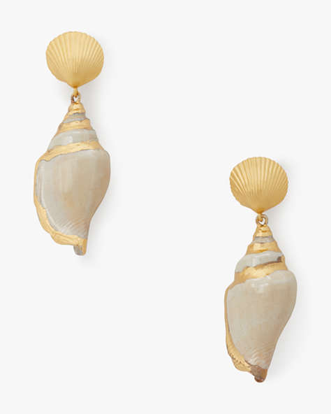 Kate Spade,Reef Treasure Shell Drop Earrings,Neutral Multi