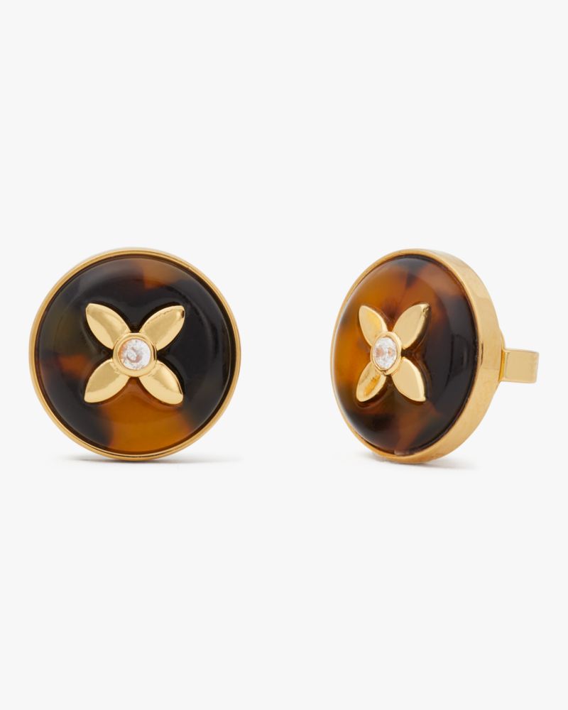 LV earring gold plated black & gold  Gold earrings studs, Stud earrings,  Earrings