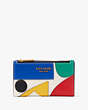 Kate Spade,Expo Small Slim Bifold Wallet,Parchment Multi