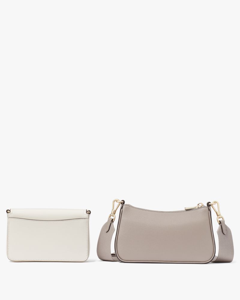 Kate Spade,Double Up Colorblocked Crossbody,Leather,Crossbody,Color Block,Logo,Metal,Day Party,Multi Color