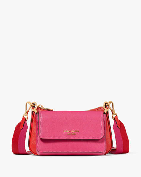 Kate Spade,Double Up Colorblocked Crossbody,Red Multi