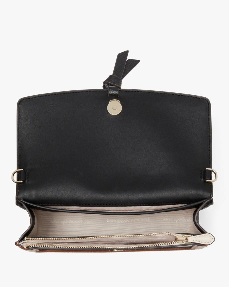 Kate Spade,Knott Colorblocked Flap Crossbody,Leather,Crossbody,Logo,Metal,Knot,Chain Detail,Color Block,Day Party,