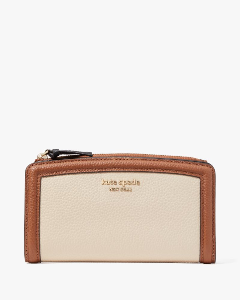 Kate Spade,Knott Colorblocked Zip Slim Wallet,Allspice Cake Multi