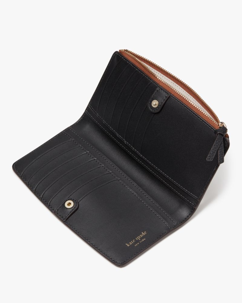 Kate Spade,Knott Colorblocked Zip Slim Wallet,