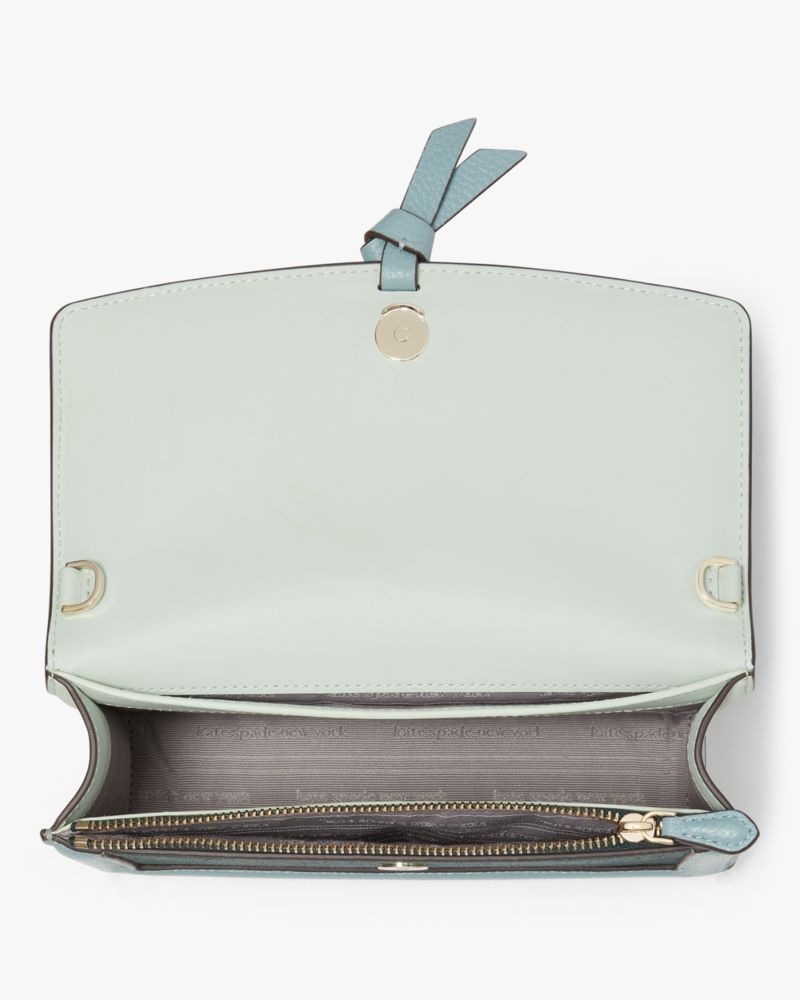 Knott Colorblocked Pebbled Leather & Suede Flap Crossbody