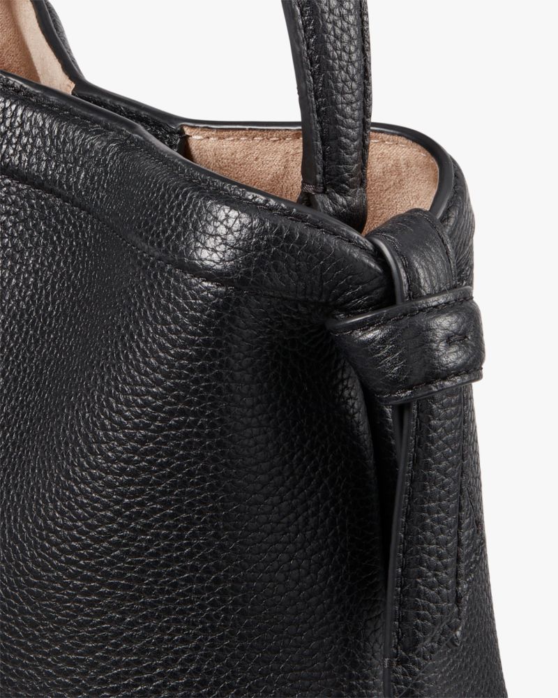 Kate Spade,Knott Mini Crossbody Tote,Leather,Crossbody,Logo,Metal,Compact,Casual,Black