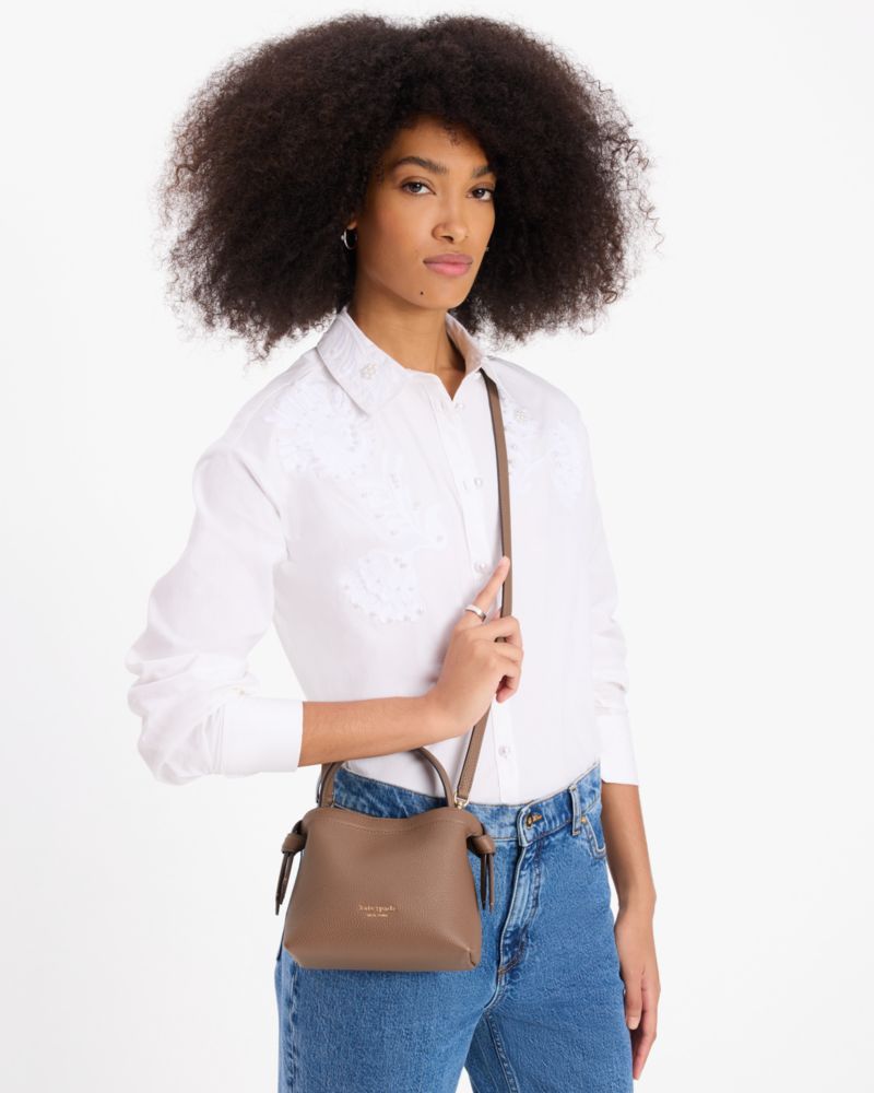 Kate Spade,Knott Mini Crossbody Tote,Brown