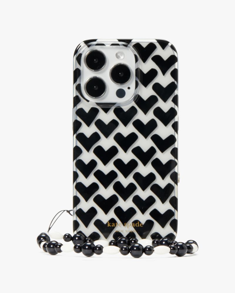 Modernist Hearts iPhone 14 Pro Wristlet Case