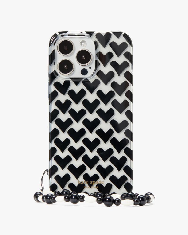 Modernist Hearts iPhone 14 Pro Max Wristlet Case