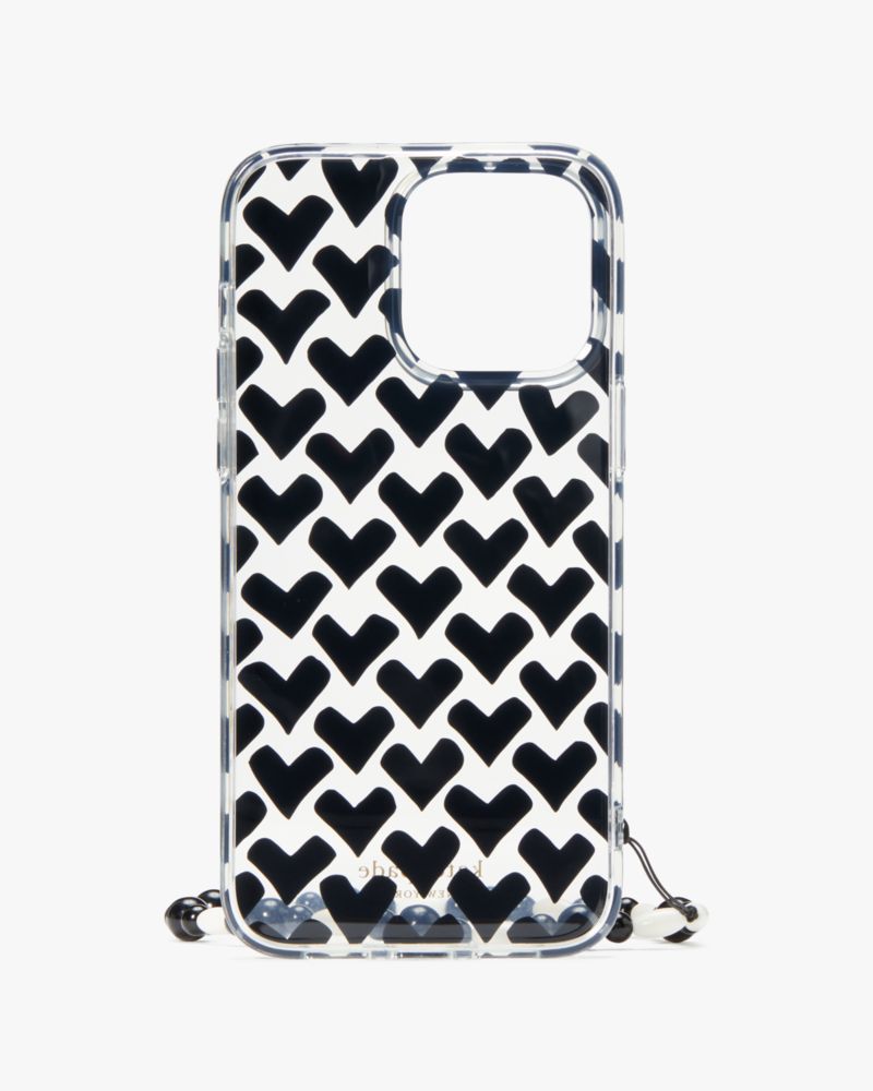 Modernist Hearts iPhone 14 Pro Max Wristlet Case