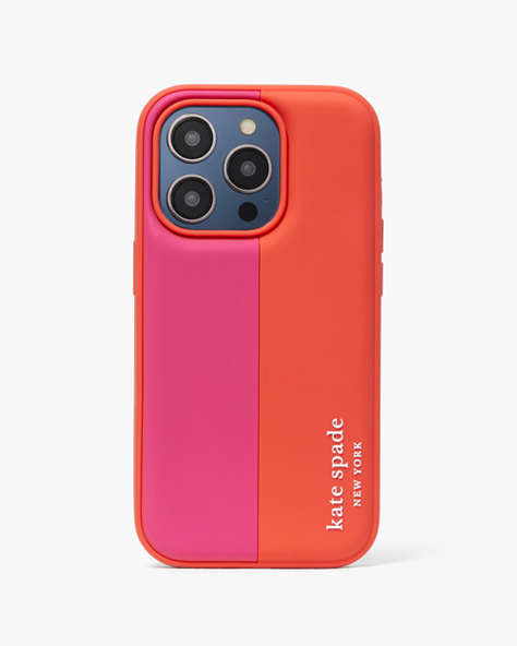 Kate Spade,Racing Stripe iPhone 14 Pro Case,Red Multi