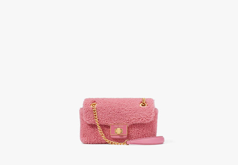 Kate Spade,Evelyn Shearling Small Shoulder Crossbody,Light Feather Pink