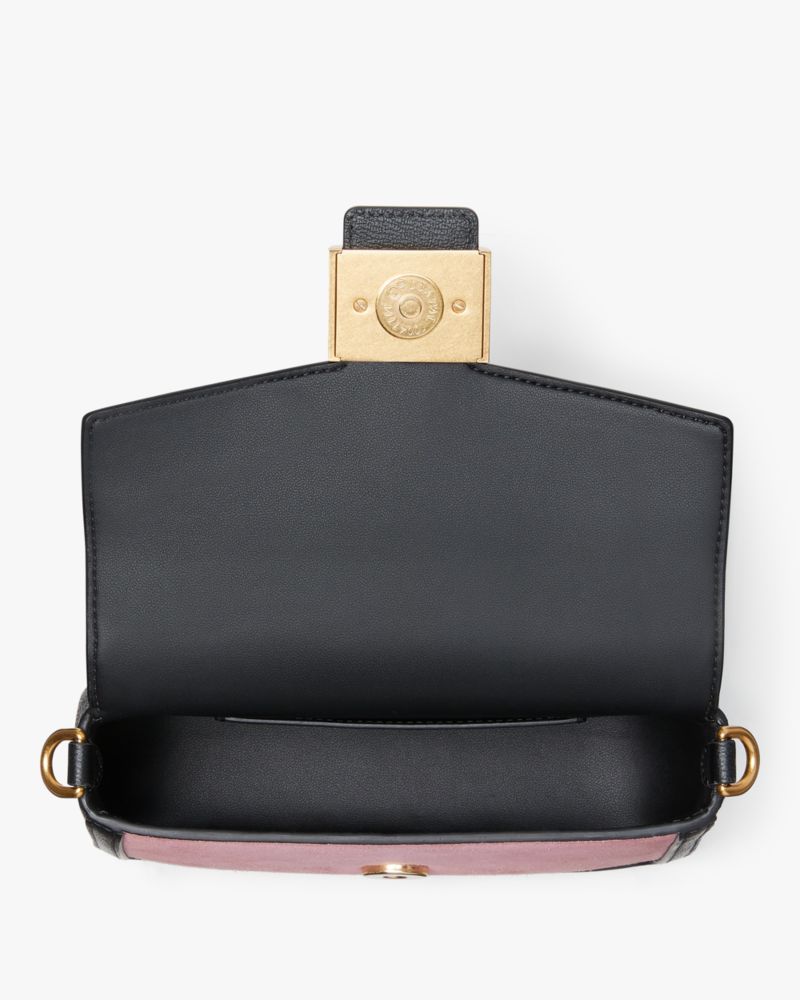 Katy Colorblocked Suede Flap Chain Crossbody