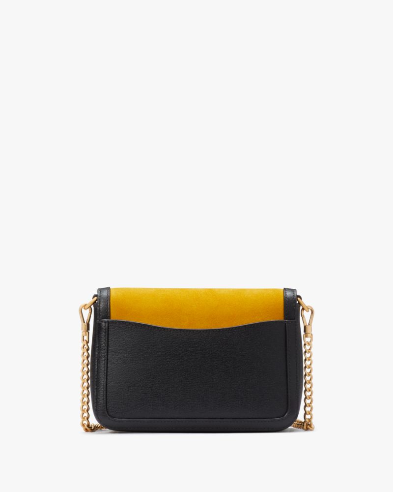 Katy Colorblocked Suede Flap Chain Crossbody