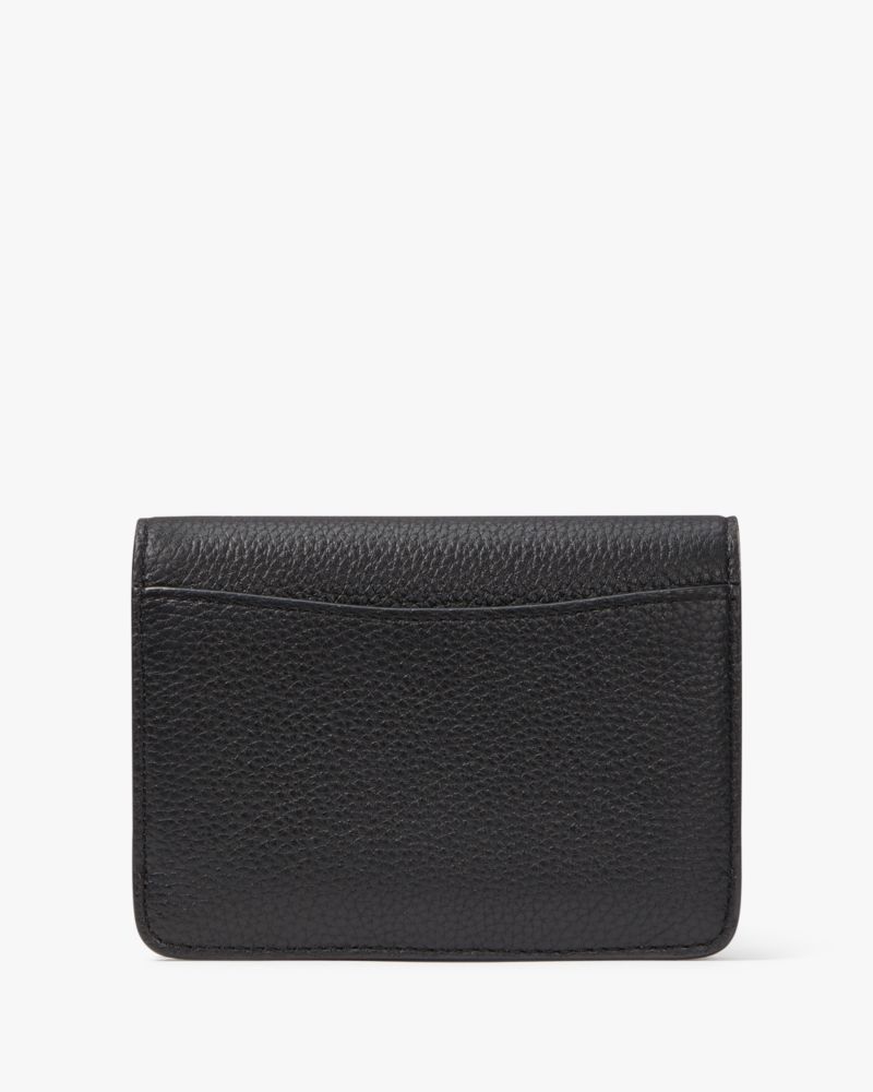 Kate Spade,Ava Bifold Card Case,Leather,Bi Fold,Logo,Metal,Casual,
