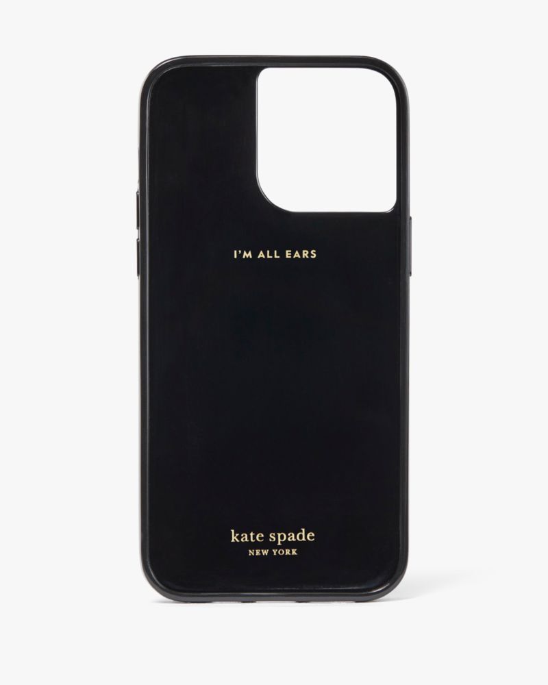 Kate Spade,Shaken Not Stirred Liquid Glitter iPhone 14 Pro Max Case,Case,Glitter,Logo,Word Embellishment,Casual,Black