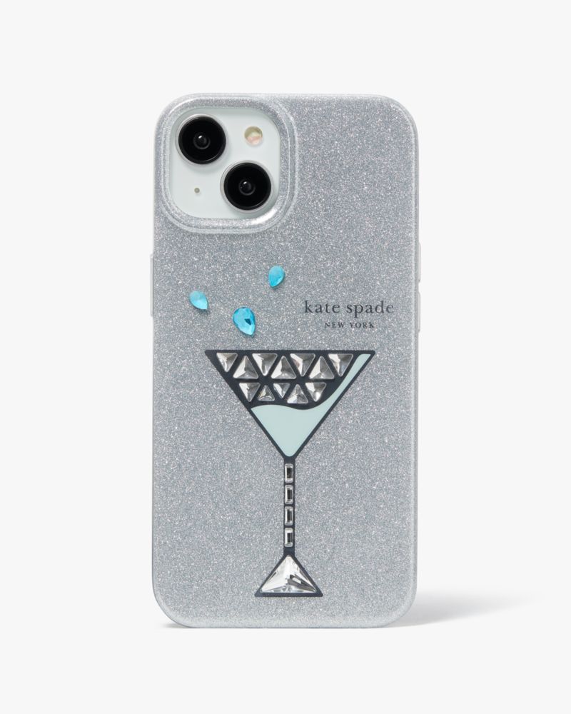 Kate Spade,Shaken Not Stirred Embellished iPhone 14 Case,