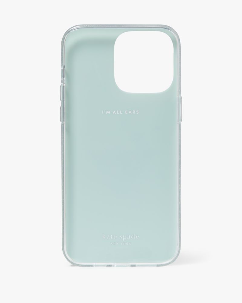 Kate Spade,Shaken Not Stirred Embellished iPhone 14 Pro Max Case,Silver/Blue