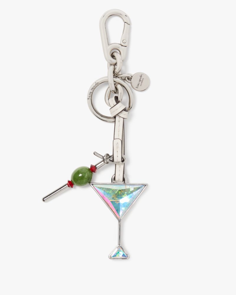 Kate Spade,Shaken Not Stirred Crystal Martini Key Fob,