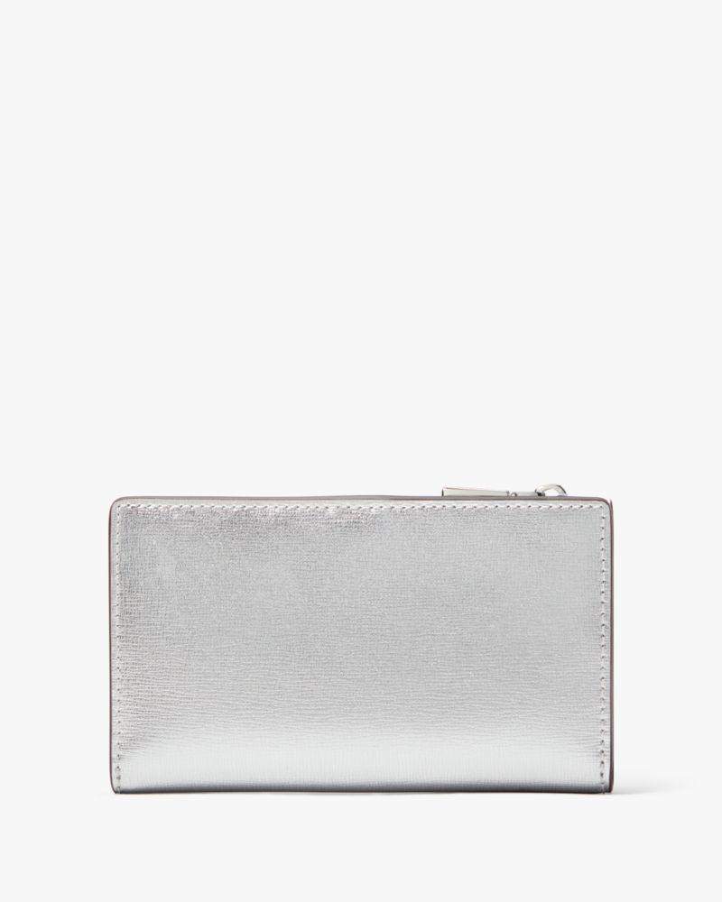 kate spade new york Shaken Not Stirred Embellished Metallic Saffiano Small  Slim Bifold Wallet