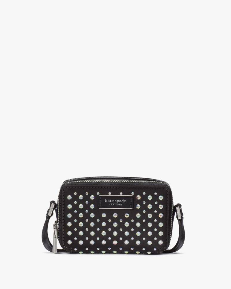 Kate Spade New York Evelyn Houndstooth Cross Body Bag, Black/Multi