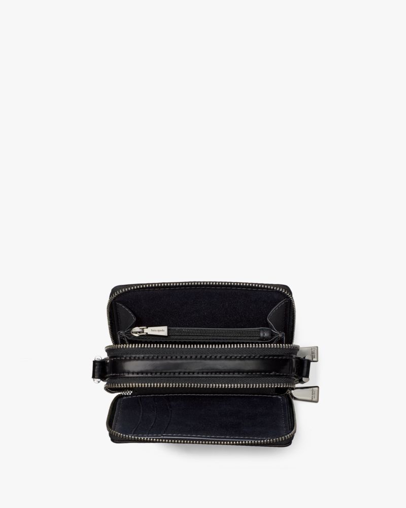 Double-zip Embellished Micro Crossbody