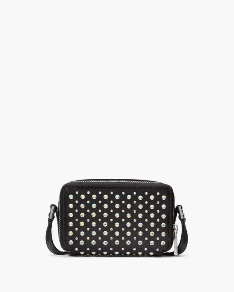 Double-zip Embellished Micro Crossbody