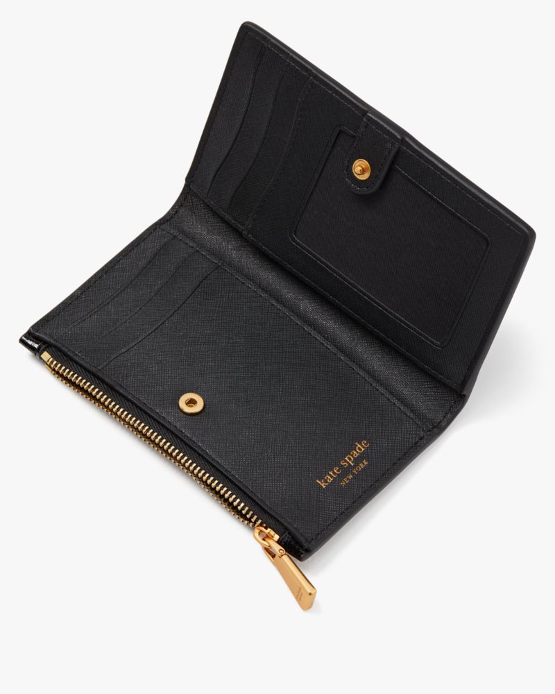 Slice Embossed Leather Small Slim Bifold Wallet