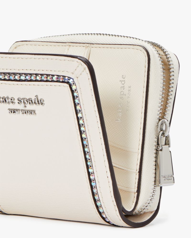Kate Spade,Morgan Crystal Inlay Saffiano Small Wallet,