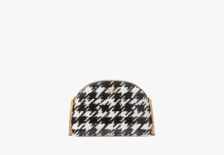 Kate Spade,Morgan Painterly Houndstooth Double-zip Dome Crossbody,Black Multi image number 0