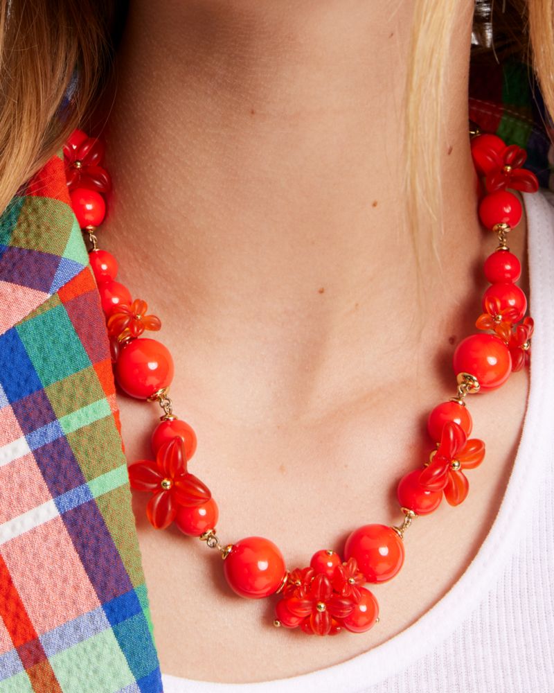 Kate Spade,Freshly Picked Necklace,Red Multi