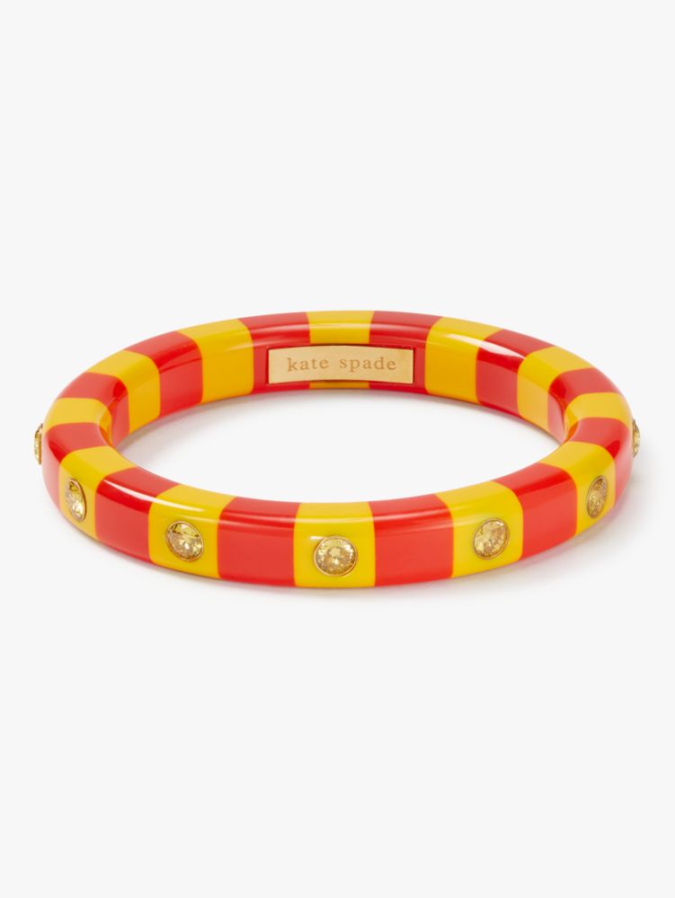 Kate Spade,Seeing Stripes Thin Bangle,Yellow Multi