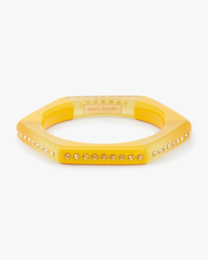 Kate Spade,Seeing Stripes Thin Hexagon Bangle,Yellow Multi