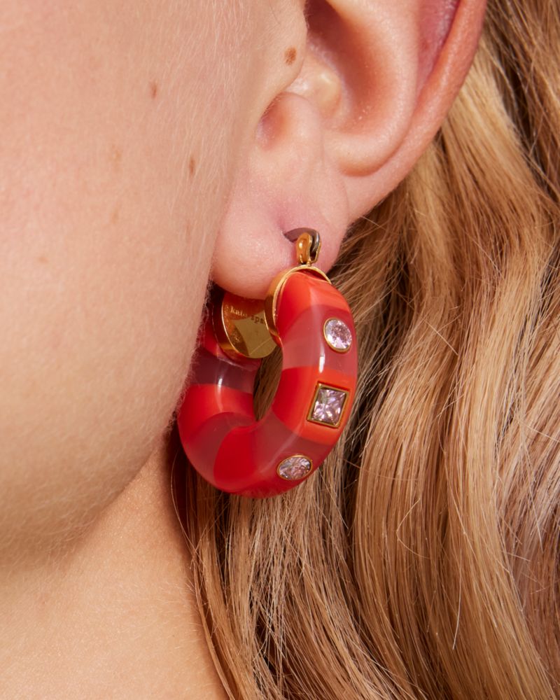 Kate Spade,Seeing Stripes Hoops,