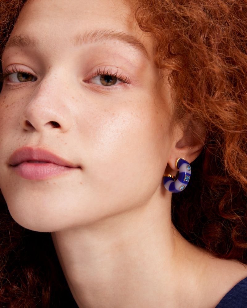 Kate Spade,Seeing Stripes Hoops,