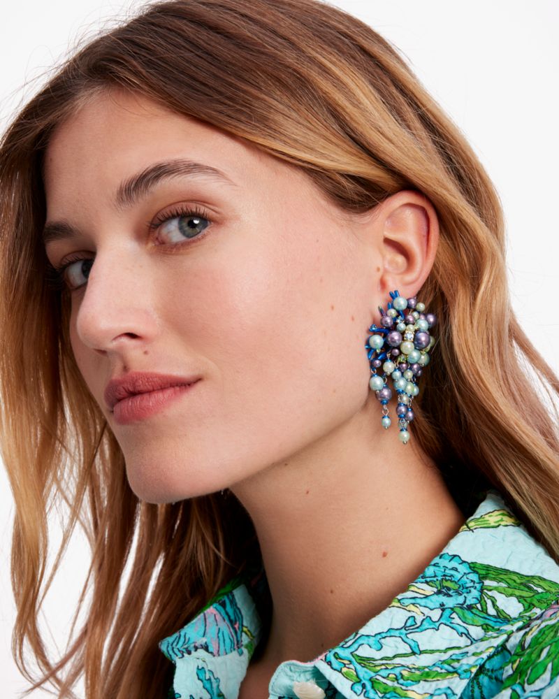 Kate Spade,Sea Siren Statement Earrings,Blue/Multi