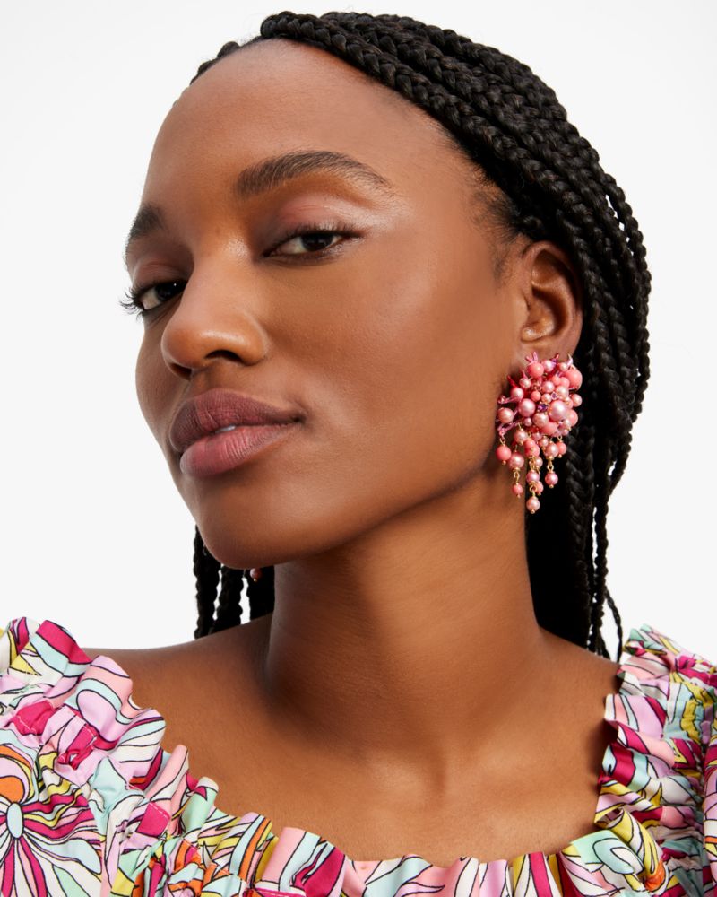 Kate Spade,Sea Siren Statement Earrings,Pink Multi