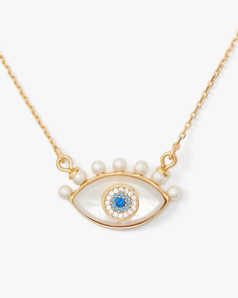 Kate Spade,Evil Eye Pendant,Cream Multi