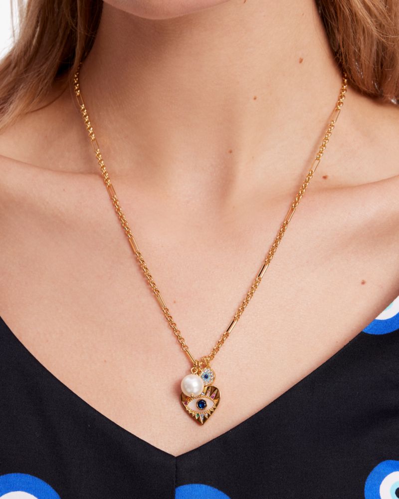 Kate Spade,Evil Eye Cluster Pendant,