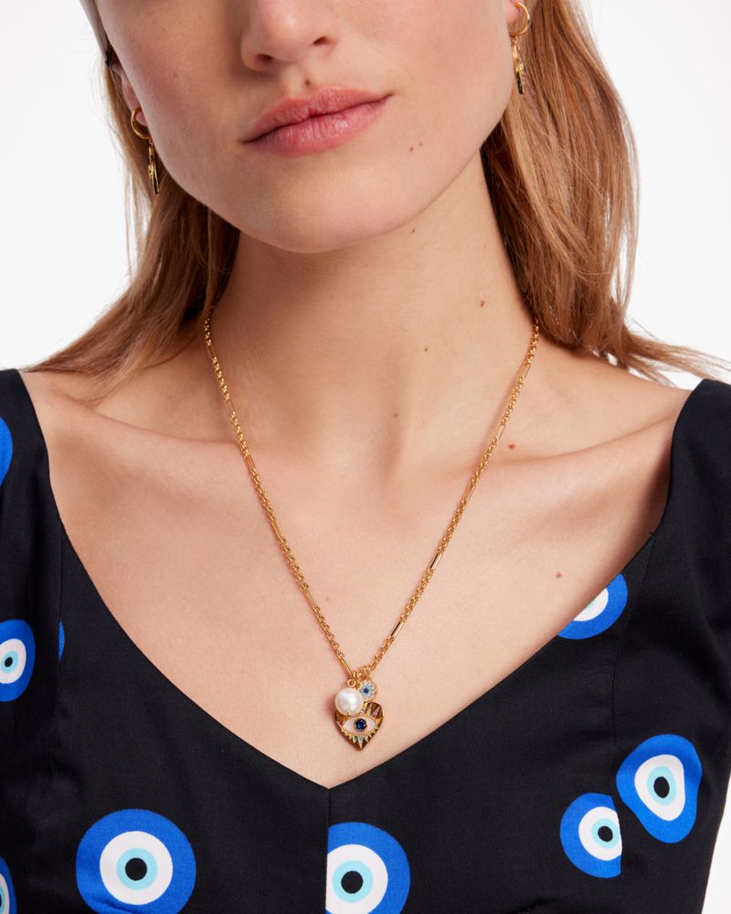 Kate Spade,Evil Eye Cluster Pendant,
