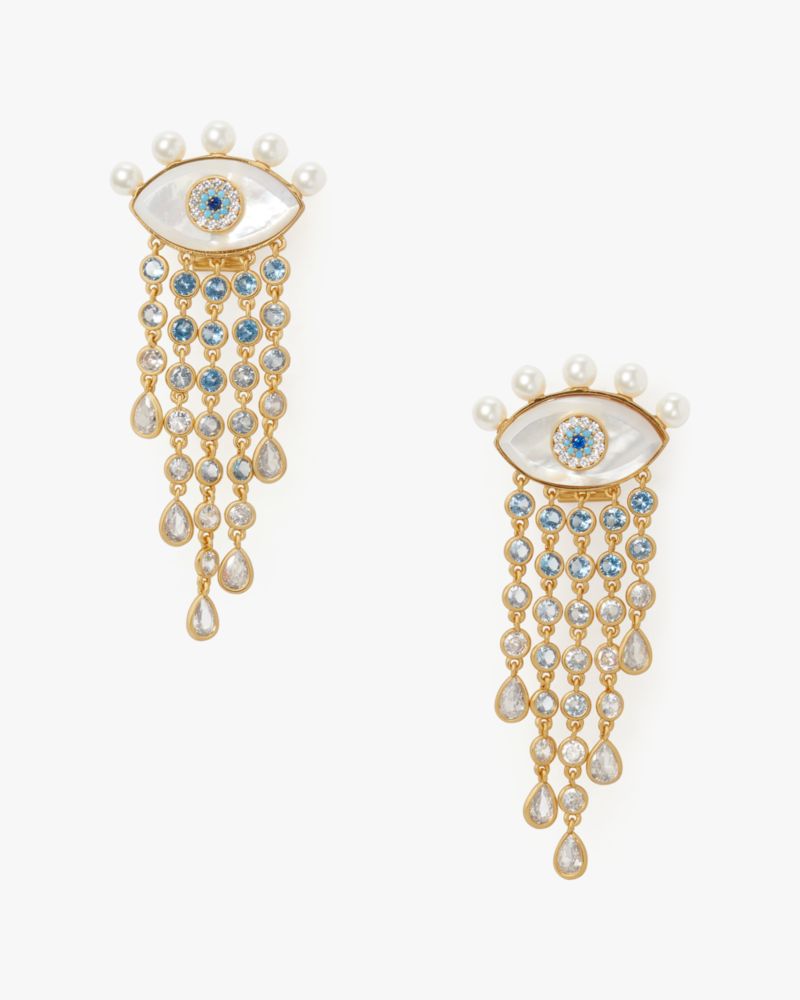 Evil Eye Statement Fringe Earrings