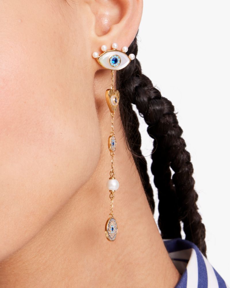 Kate Spade,Evil Eye Linear Earrings,