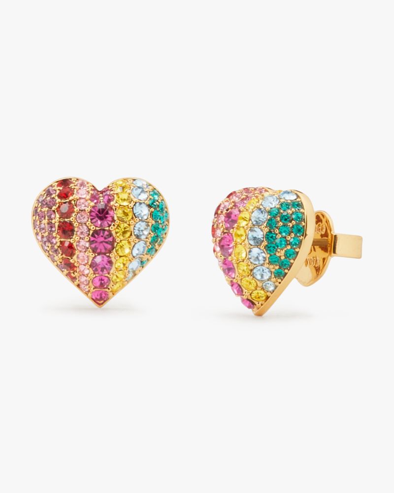 Kate Spade,On The Dot Heart Studs,Multi