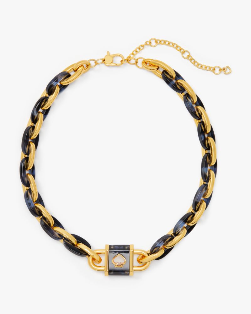 Kate Spade,Lock And Spade Statement Link Necklace,