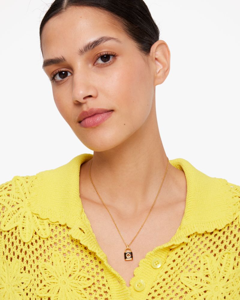 Kate Spade,Lock And Spade Mini Pendant,