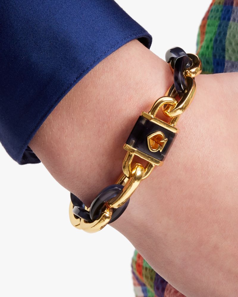 Louis Vuitton LV Padlock Bracelet, Black, 17