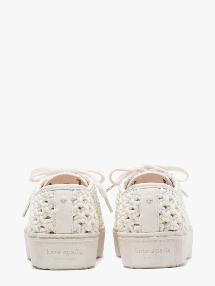 Kate Spade,Serve Crochet Sneakers,Cream
