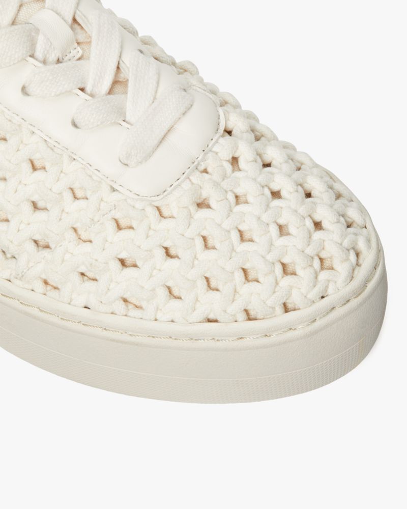 Kate Spade,Serve Crochet Sneakers,Cream